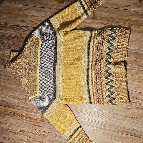 Womens The Normal Brand Anthropologie Yellow and Brown Knit Cardigan Small - Picture 5 of 9